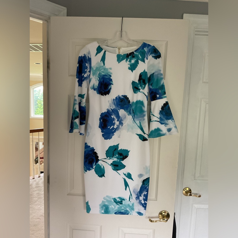 Floral Blue and Green Dress